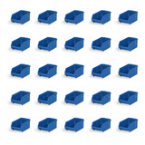 Kit C/25 Gaveteiro Organizador Caixa Bin Nº 3 S/trava Azul