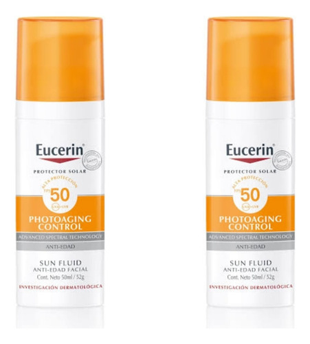 Eucerin Photoaging Control Sun Fluido Anti-edad 50ml X 2 Pz