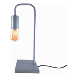 Lampara Velador Nordico Industrial Negro / Blanco Led E-27 Color De La Estructura Gris