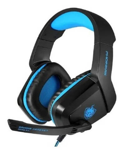 Audífonos Gamer H1 Phoinkas Para Ps4 Xbox Notebook Pc Color Negro/azul