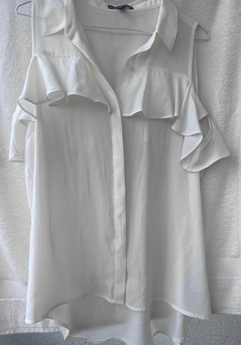 Blusa Camisa Mujer Marca Express (usa) Con Volados
