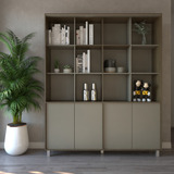 Modular Biblioteca Mueble Organizador Color Nogal/gris 