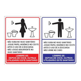 Placa Pvc Banheiro Orientações Uso Cuidados Adesiva 15x20