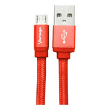 Cable Usb A Micro Usb, 1 Metro Cab-113 Rojo Vorago Full Color Negro