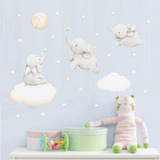 Pegatinas De Pared Lovely Label Elephant Para Niños De Pvc