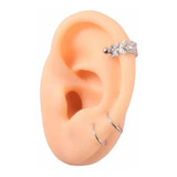 Set Tres Aros Piercing Con Diseño Espiga Circón - Acero