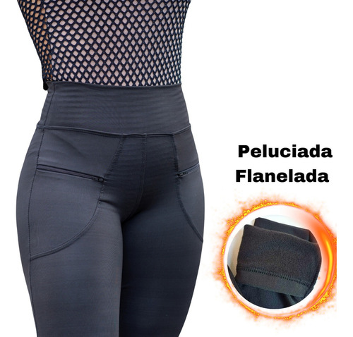 Calça Leggin Feminina Montaria Flanelada C/ Bolso Ziper M-g4