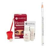 Kit Henna Makiaj Profissional E Lapis Sobrancelha Bellafemme Cor Castanho Médio