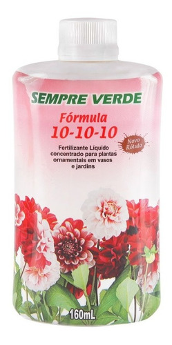 Fertilizante 10-10-10 160ml Sempre Verde Flores Plantas