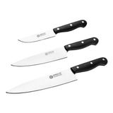 Juego Set 3 Cuchillos Boker Arbolito Gourmet Chef Cocina Pom