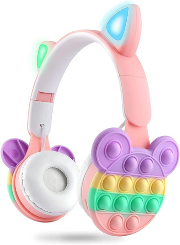 Auriculares Inalambricos Bluetooth Orejas De Gato Pop It 