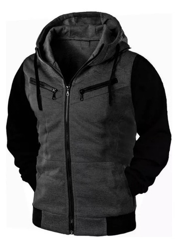 Blusa De Frio Jaqueta C/ Zíper Slim Casaco Com Capuz