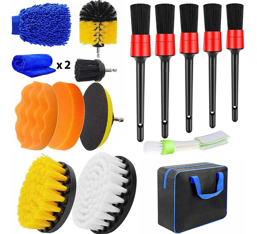 Kit De 16 Cepillos Para Detalles De Coche, Lavado De Coche