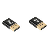 2x 4k Dummy Plug Dp Display Adapter Emulator Emulador Sem Ca