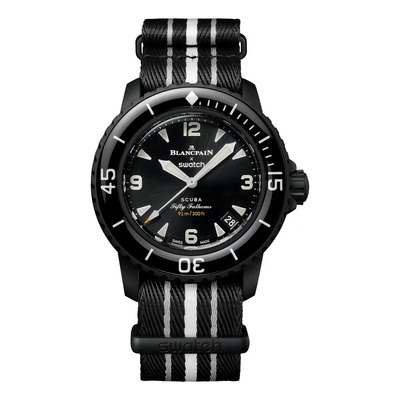 Reloj Blancpain X Swatch Ocean Of Storms Edición Especial Correa Negro Bisel Negro Fondo Negro | Meses sin interés