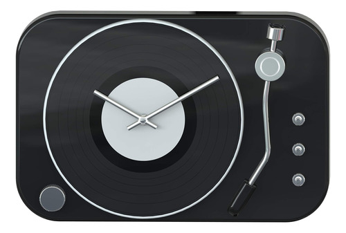 Jumbl Reloj De Pared Con Tocadiscos De Metal Retro Vintage -