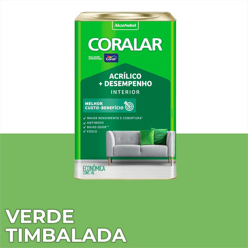 Tinta Acrílica Coral Econômico Fosca 18 Lts Coralar