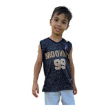 Camisa Regata Infanto Juvenil Dry Fit Basquete Proteção Uv