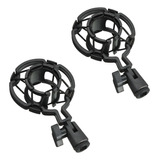 Kit 2 Shock Mount Preta Aranha Para Microfone Condensador