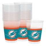 Vasos De Plástico Transparentes De Los Miami Dolphins - 16 O