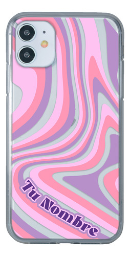 Funda Para iPhone Para Mujer Curvas Lila Con Tu Nombre