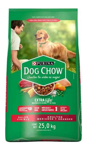 Alimento Para Perro Adulto Dog Chow Raza Med. Y Gde. 25 Kg.