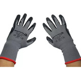 Guantes Trabajo Nylon Nitrilo Palma Negro Economicos X 3