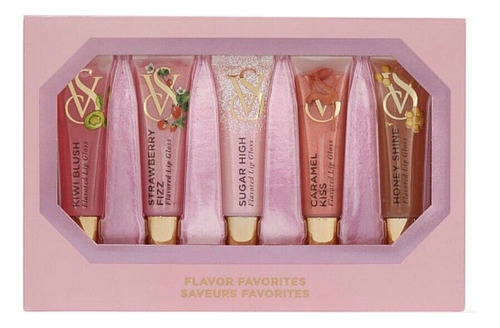 Victoria's Secret Lip Gloss Flavor Saveurs Favorites Cor Kiwi Blush/ Strawberry Fizz/sugar High/caramel Kiss/honey Shine