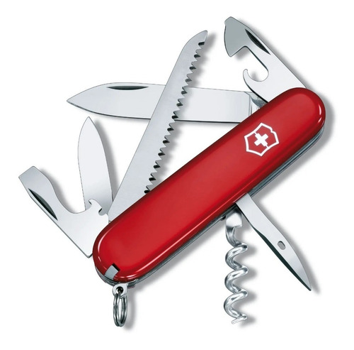 Navaja Victorinox Camper Roja 13 Funciones Con Serrucho Kiv Color Rojo