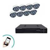 Kit 8 Cámaras Seguridad Full Hd 1080p 1mp Con Dvr 