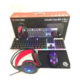 Combo Gamer Teclado Mouse Headset Mousepad Hayom Tc3220