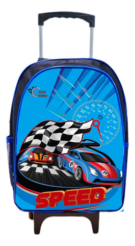 Mochila Escolar Infantil Menino Juvenil Rodinha Masculina Cor Azul