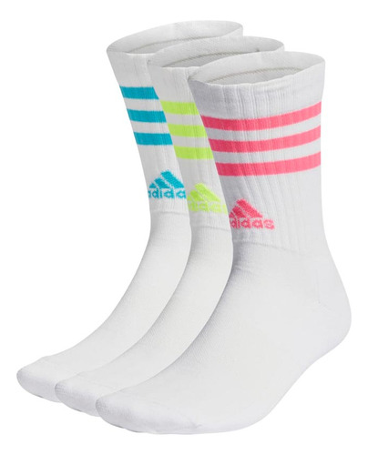 Pack De Medias X3 Unisex adidas Crew Blanco Jj deportes