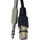 Cabo P/ Microfone P10 Stereo X Xlr Fêmea 1 Metros Balanceado