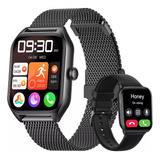 Filiekeu Smartwatch Glucosa Llamada Bluetooth Deportivo Impermeable 2 Strap Reloj Inteligente Mujere Hombre Negro