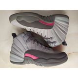 Jordan 12 Wolf Grey Vivid Pink (23.5cm) Zoom Girls Flight Og