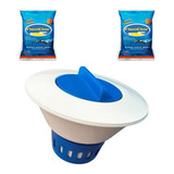 2 Pedra De Cloro 200g + Flutuador Clorador Para Piscina