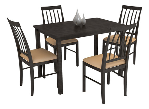 Juego De Comedor Mesa Y 4 Sillas Madera Premium Importada