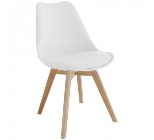 Silla Eames Tulip Con Almohadon Y Base De Madera Importada