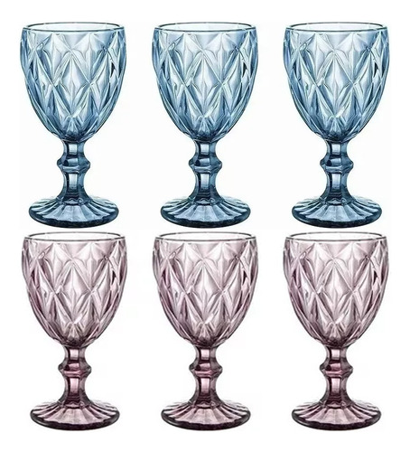 Copas De Vino Cristal Sin Plomo Set De 6 Copas En 2 Colores