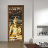Vinilo Para Puerta Buda Deco Zen Dinastia Interior Vinil M2