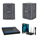 Kit Audio Oneal Mesa Som + 2 Caixas + Microfone S/ Fio