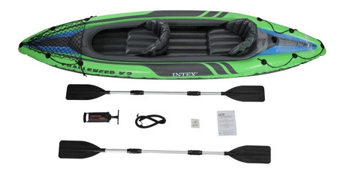 Kayak Inflable Challenger K2 Intex Con Bomba De Remos, 160 Kg