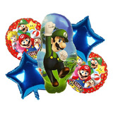 Set 5 Globos Metálicos Mario Bross Globos Metalizados Luigi