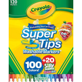 Crayola Super Tips 120 Marcadores Lavables 100+20silly Scent