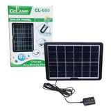 Panel Solar Cargador Celular 8w 6v Energía Solar Cl-680 Color Negro