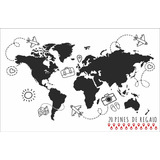 Vinilo Decorativo  Mapa Mundo Mundi  Planisferio 160 X 110cm