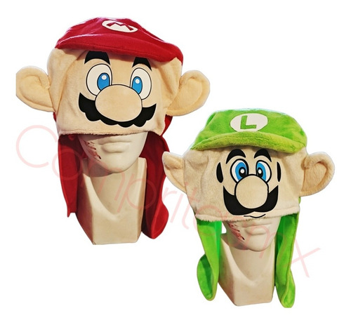 Gorro Para Niños Con Orejitas Mario Bros Luigui Persnalizada