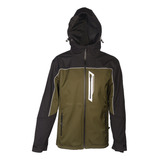 Campera Softshell Combinada Verde Térmica Imper Nieve Abrigo