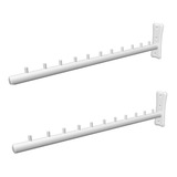 Kit 02 Araras Rt De Parede Branco 40cm Para 22 Cabides Reto